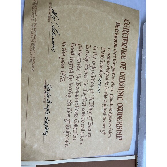 Vintage Incolay Studios "A Thing of Beauty" Sculpture Plate "The Romantic Poets" - Picture 6 of 8